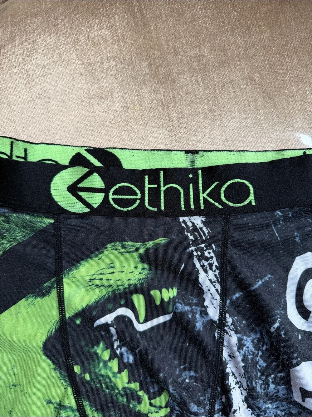 Ethika Black & Neon Green Graphic Performance Boxer Briefs